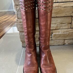 Studded Leather Ankle Boots